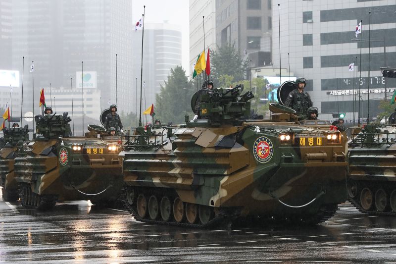 South Korea showcases missiles, drones and tanks in rare military ...